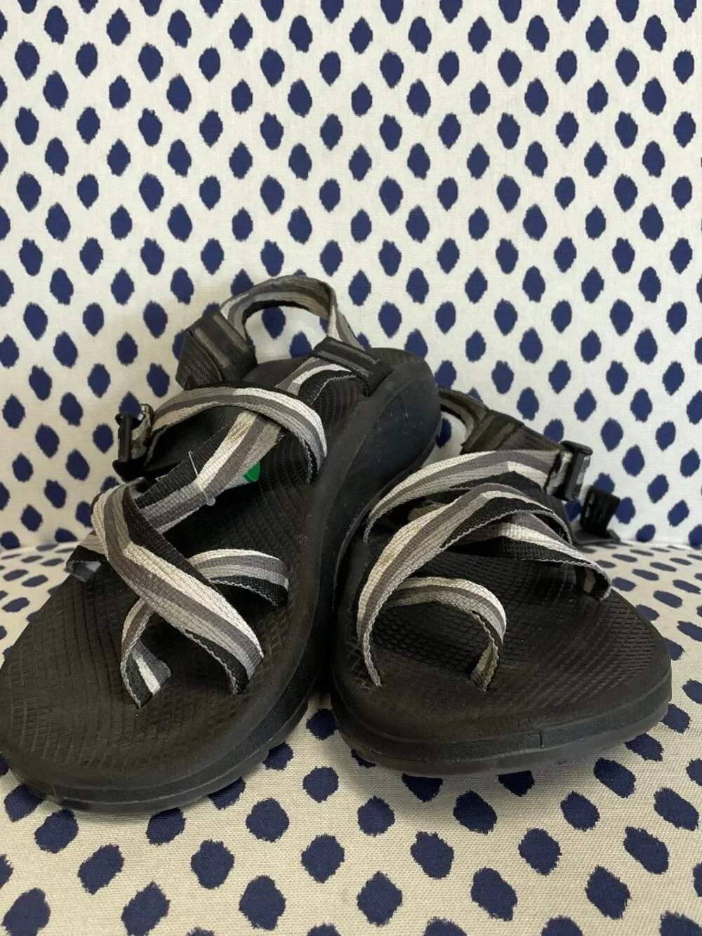 Mens Gray Stripe Chaco Sandals Size 9